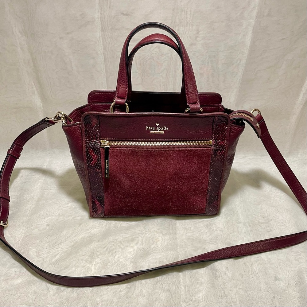 Kate Spade New York Chatham Lane Harlan Leather/Suede/Snake Embossed Bag